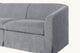 Slide #5 Close up view of Ziki L-Shape Sectional Sofa in Ink Cap, a medium cool grey Light Weight Linen